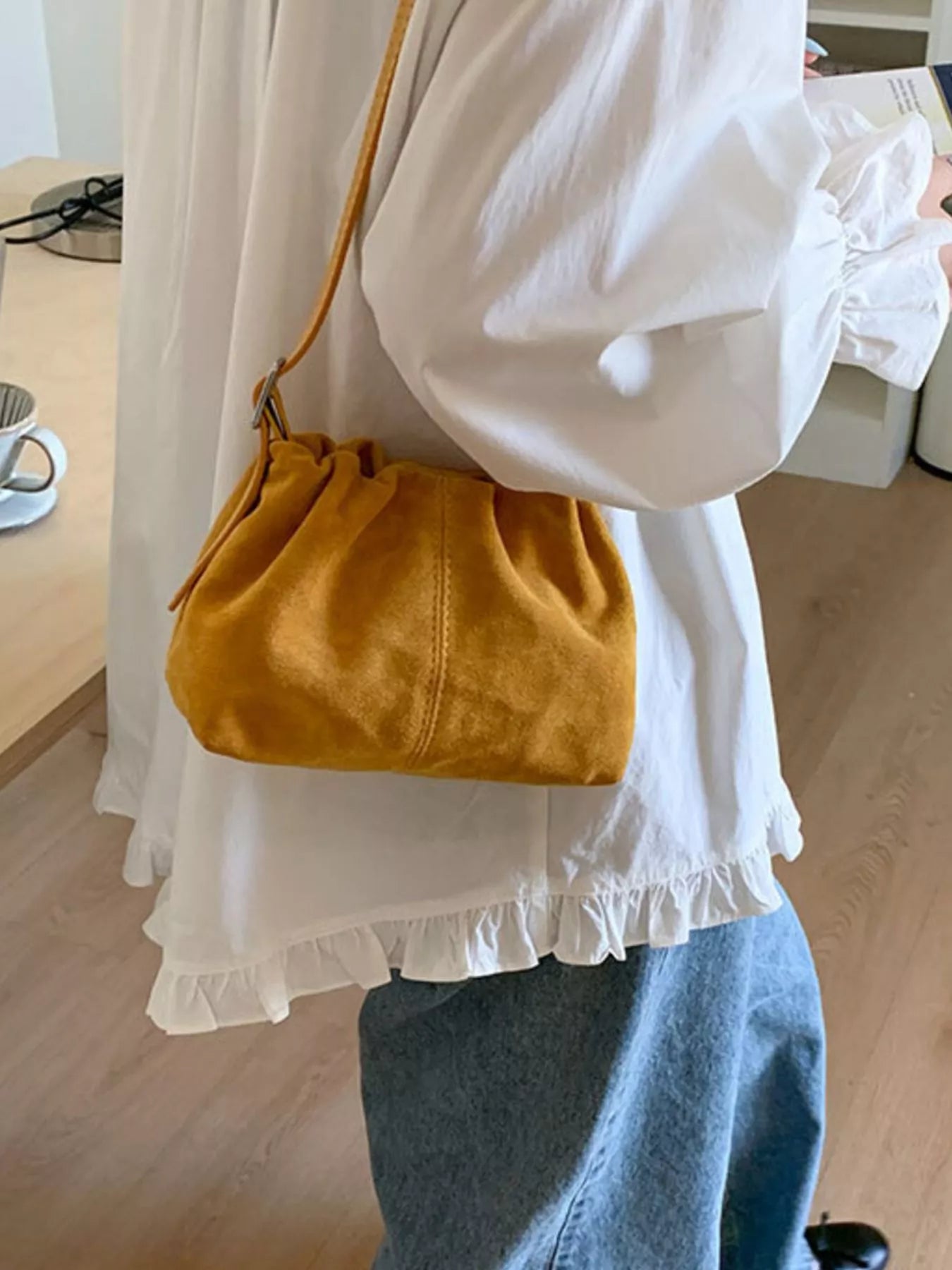 Suede Adjustable Strap Crossbody Bag - PBNJ FASHIONS