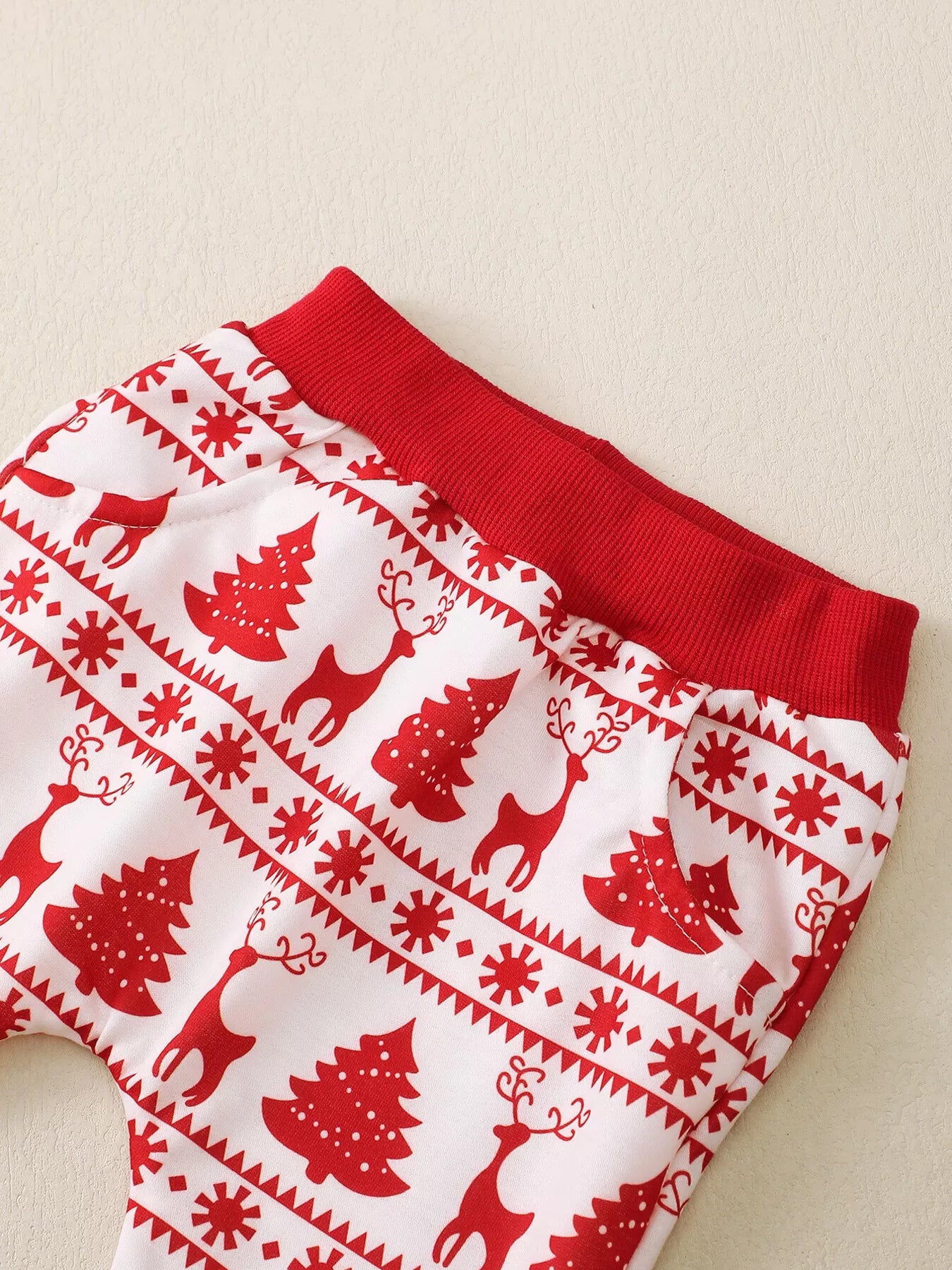 Children's Christmas Reindeer & Tree Print Top and Pants Set - PBNJ FASHIONS