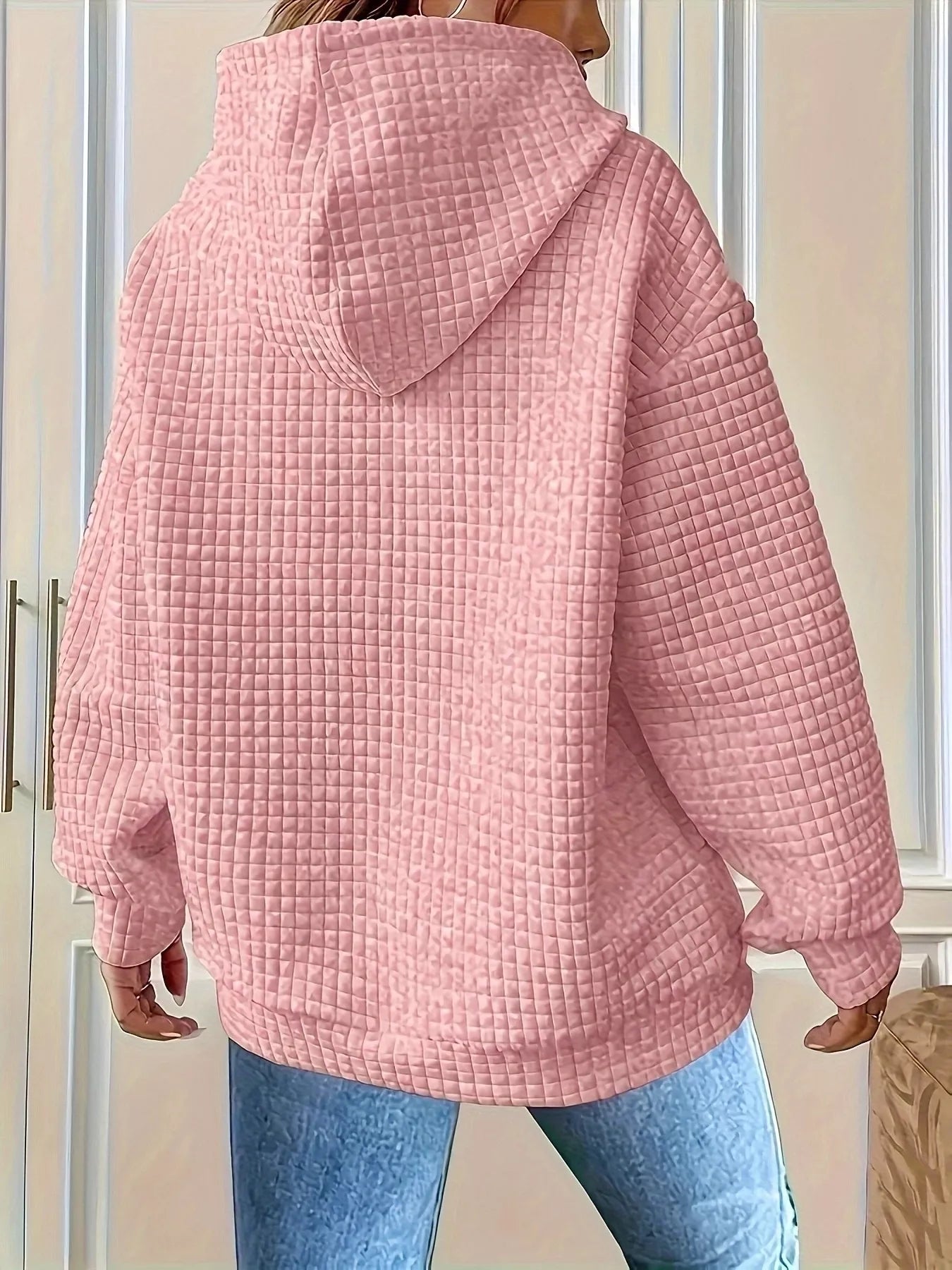 Textured Knit Drawstring Hoodie - PBNJ FASHIONS