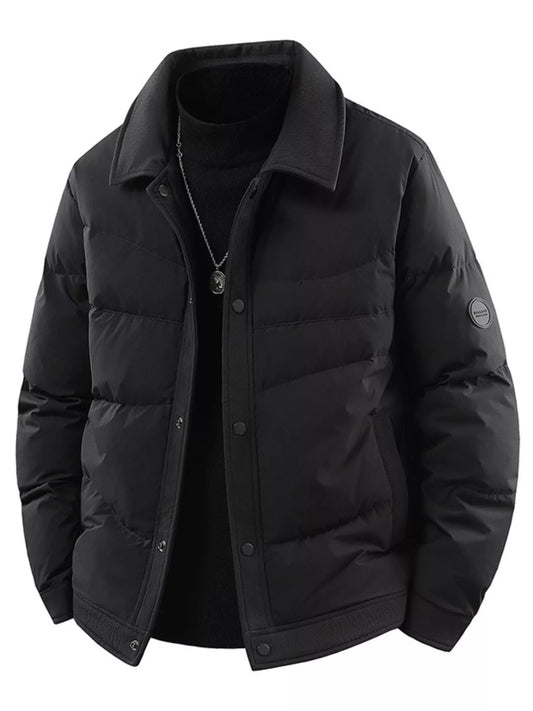Men's Plus Size Snap Down Puffer Jacket - PBNJ FASHIONS