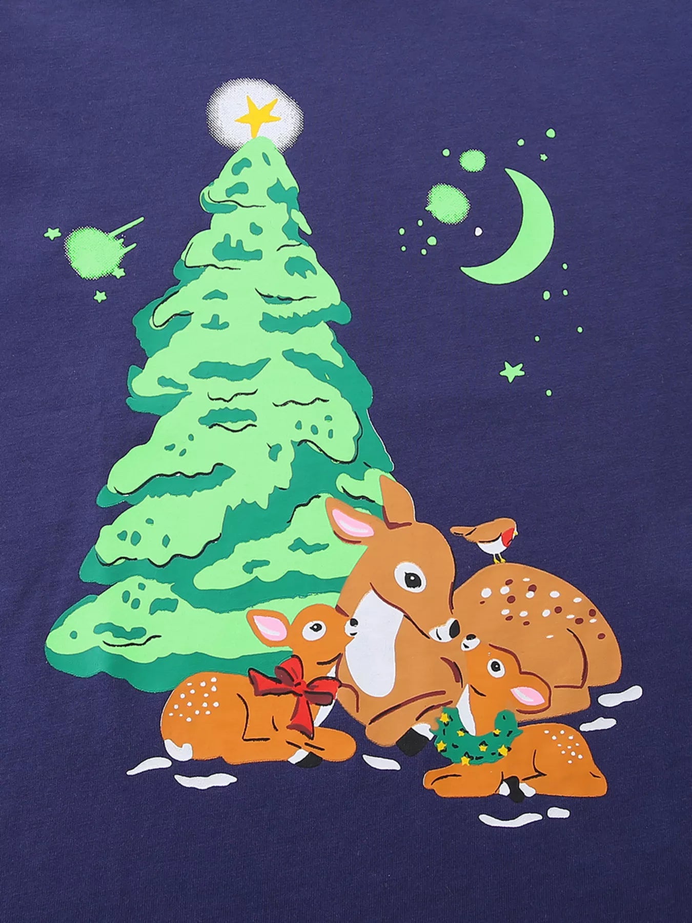 Children's Christmas Deer Graphic Long Sleeve T-Shirt - PBNJ FASHIONS