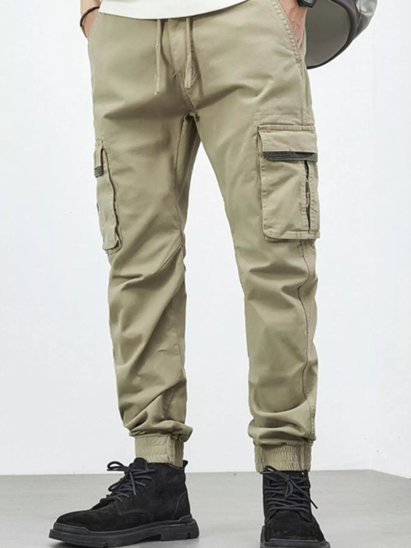 Men's Casual Cargo Pants with Drawstring - PBNJ FASHIONS