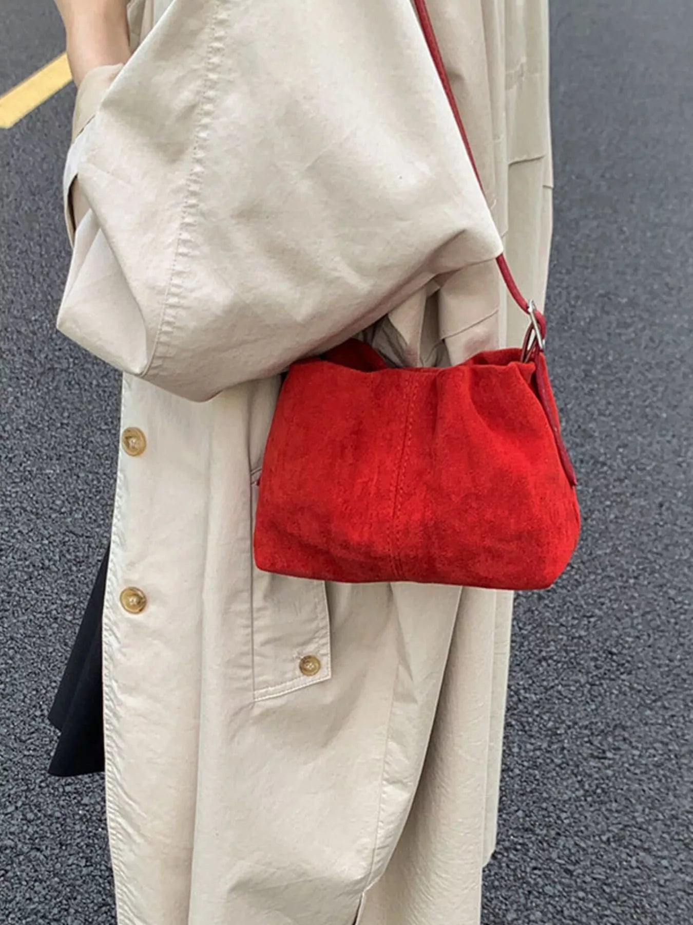Suede Adjustable Strap Crossbody Bag - PBNJ FASHIONS