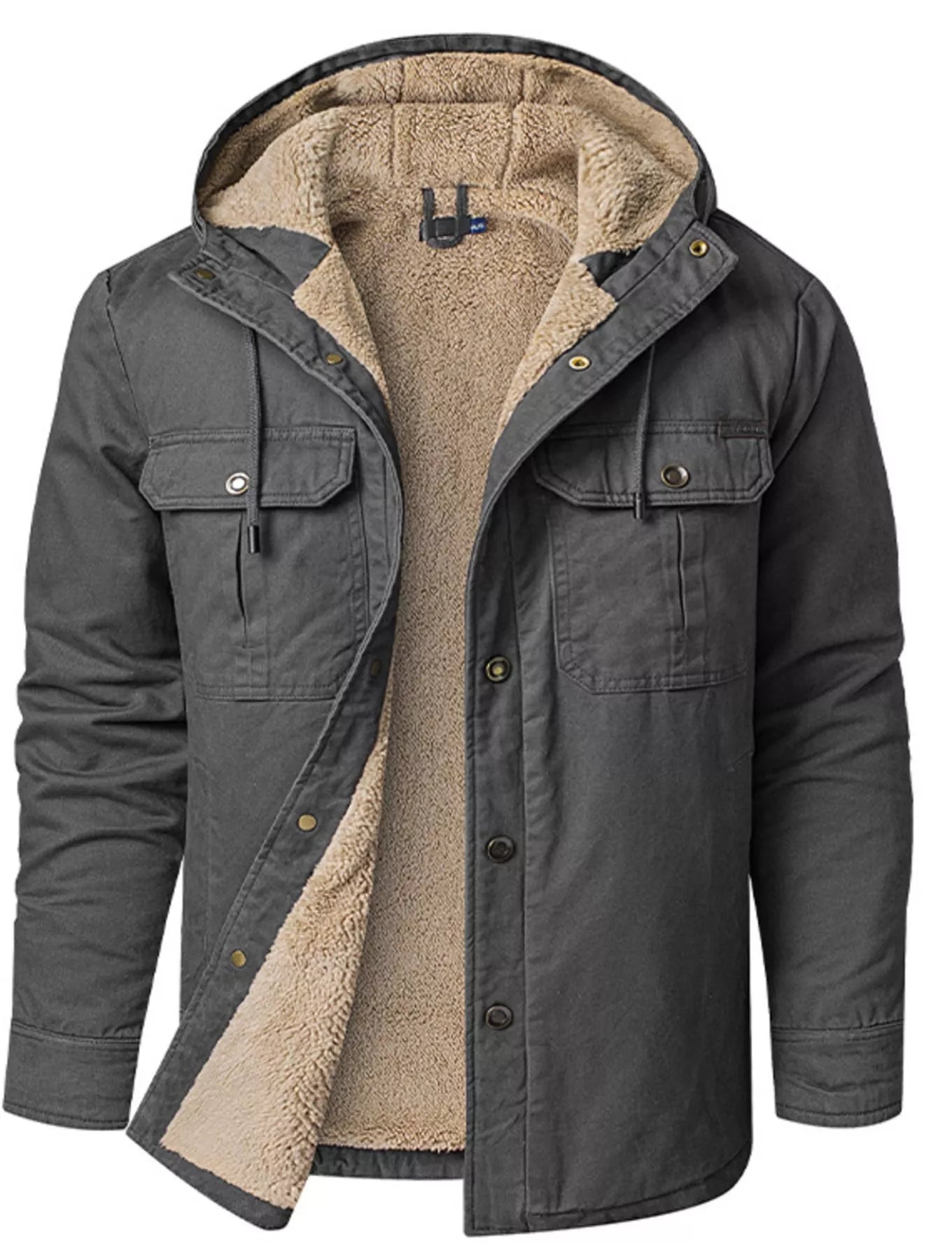 Men's Sherpa Lined Hooded Jacket - PBNJ FASHIONS