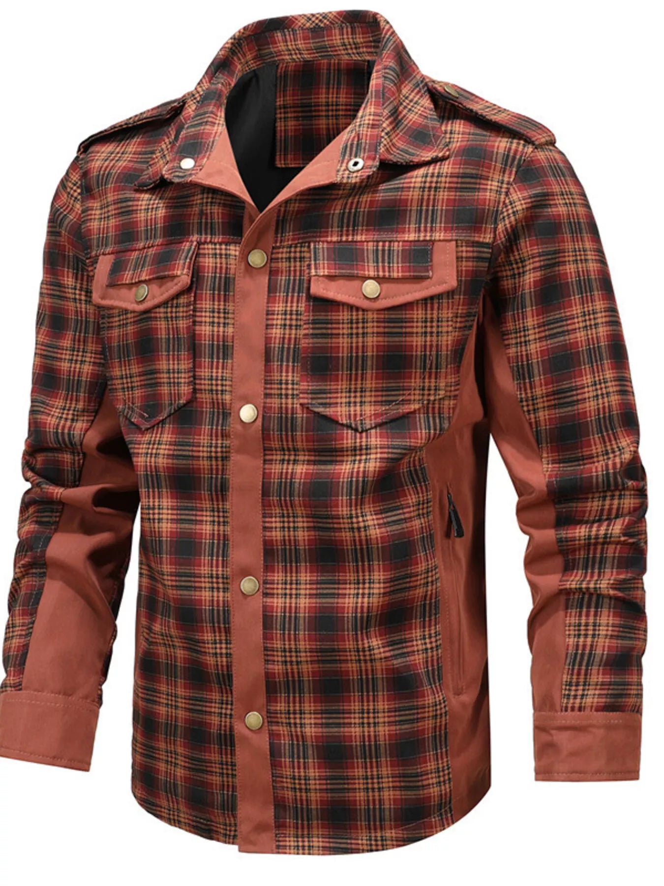 Men's Full Size Button Up Long Sleeve Plaid Shirt Plus Size - PBNJ FASHIONS