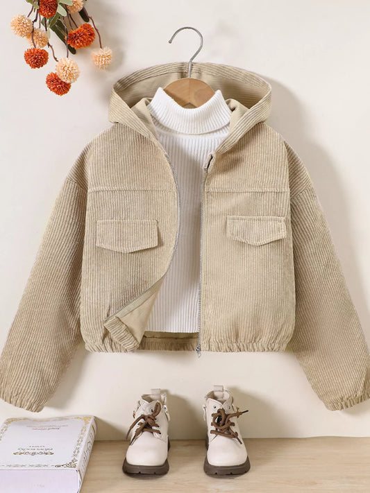 Children's Casual Corduroy Hooded Jacket - PBNJ FASHIONS
