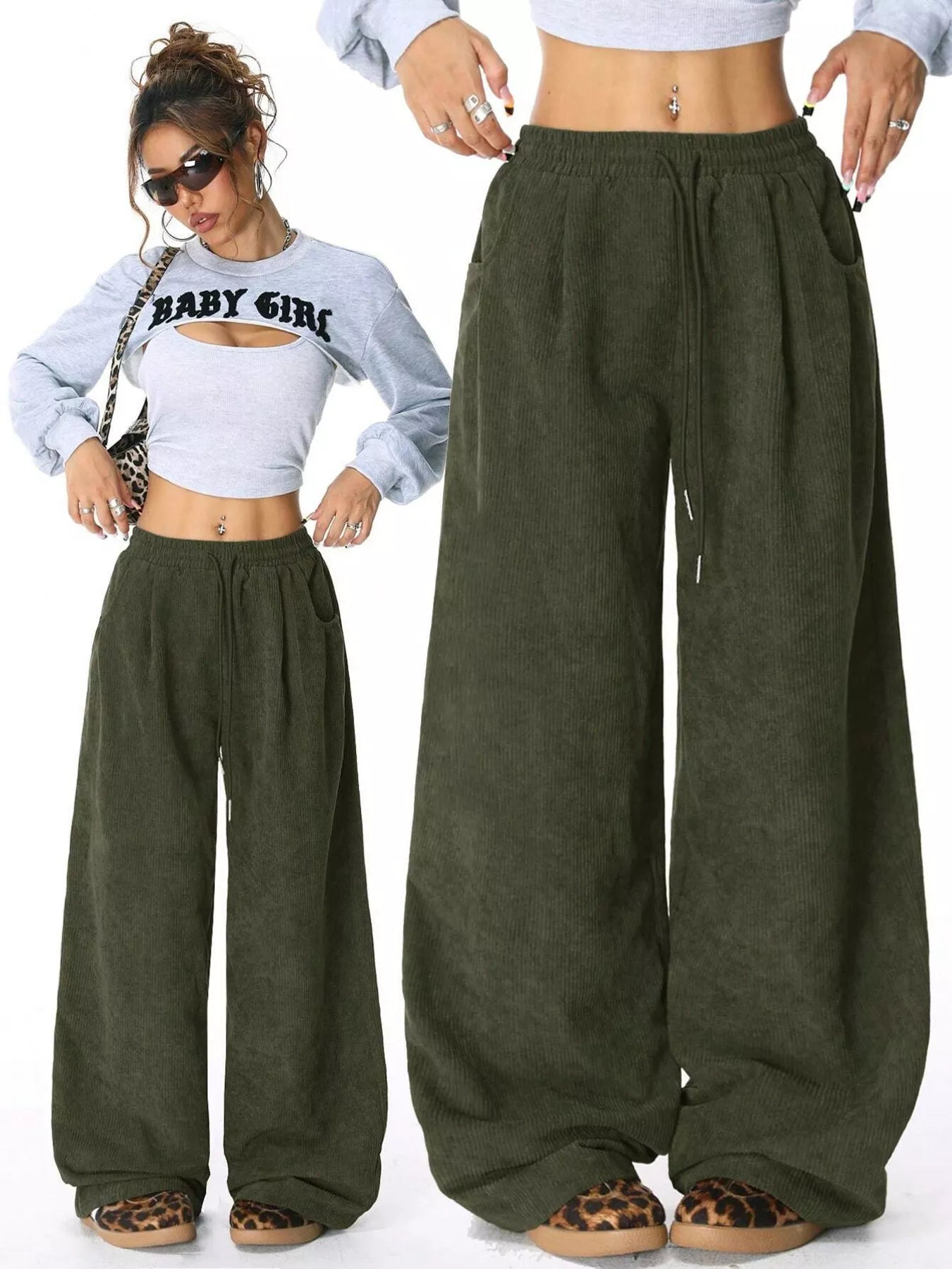 Casual Corduroy Wide Leg Pants - PBNJ FASHIONS