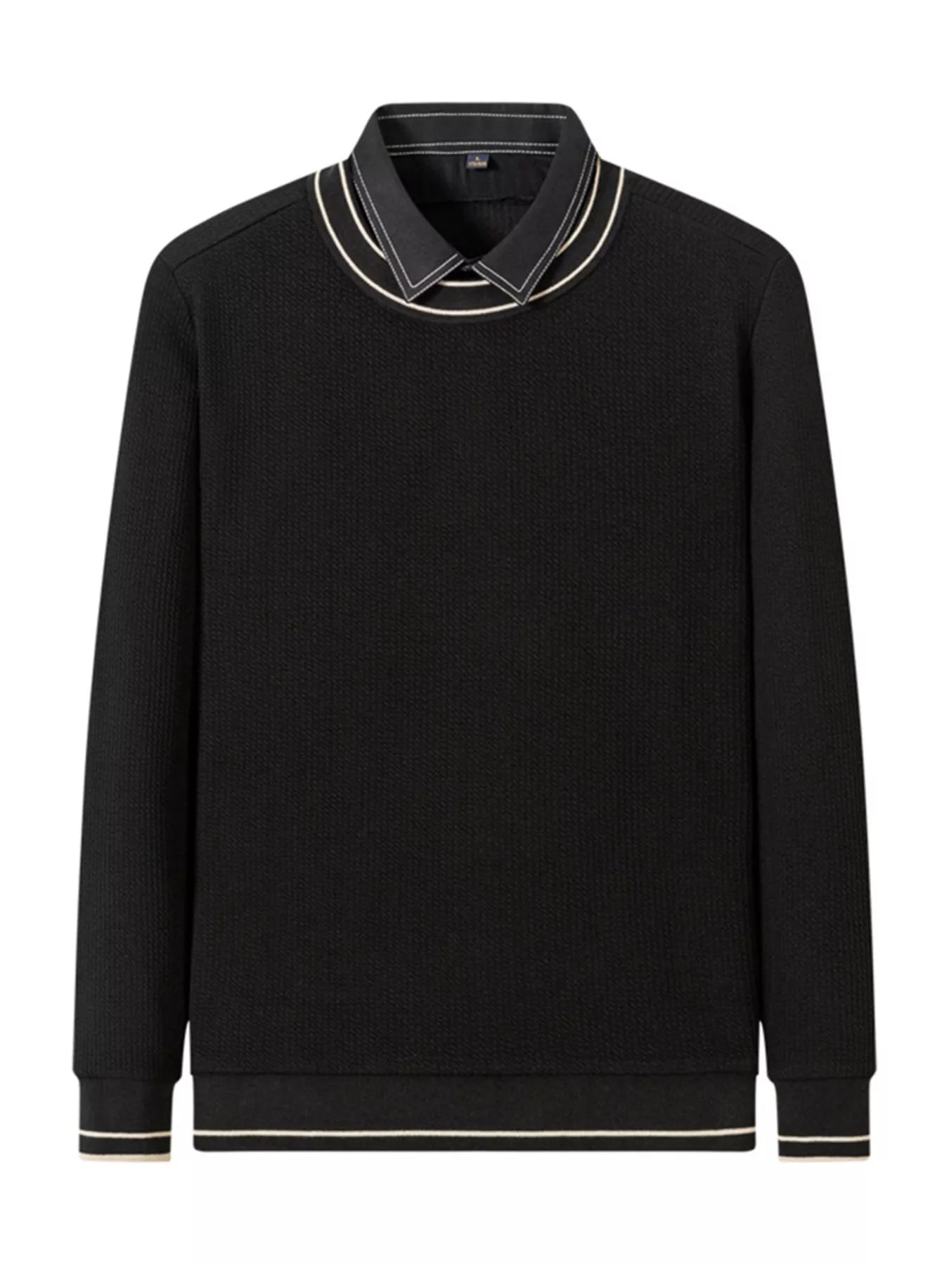 Men's Plus Size Collared Neck Ribbed Sweater - PBNJ FASHIONS