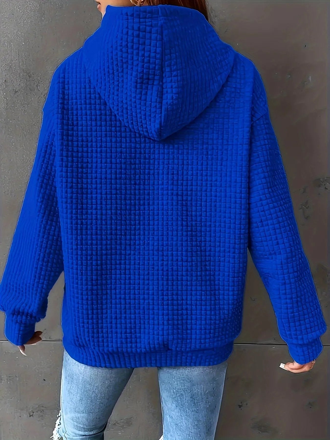 Textured Knit Drawstring Hoodie - PBNJ FASHIONS