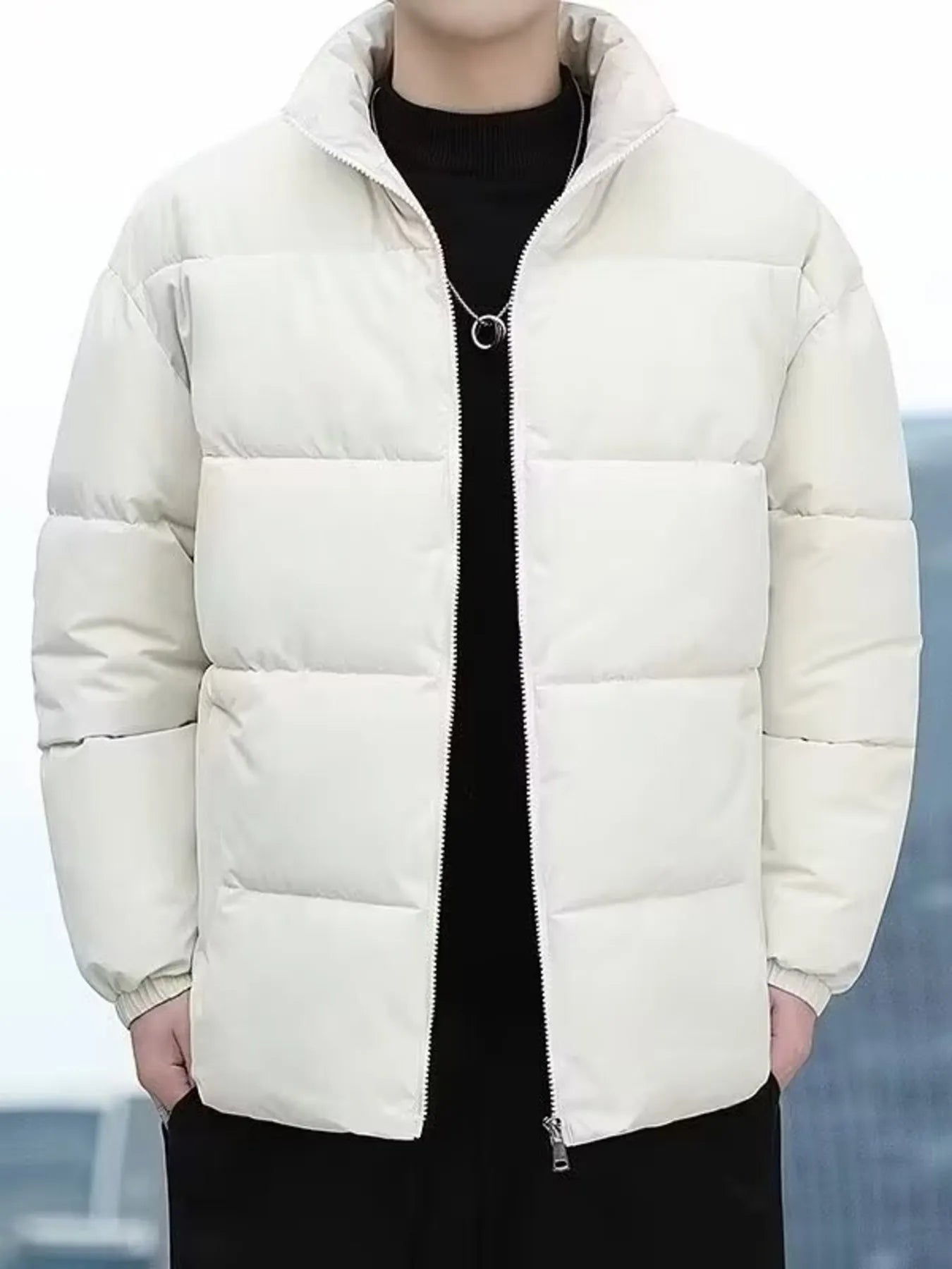 Men's Plus Size Quilted Zip Up Winter Coat - PBNJ FASHIONS
