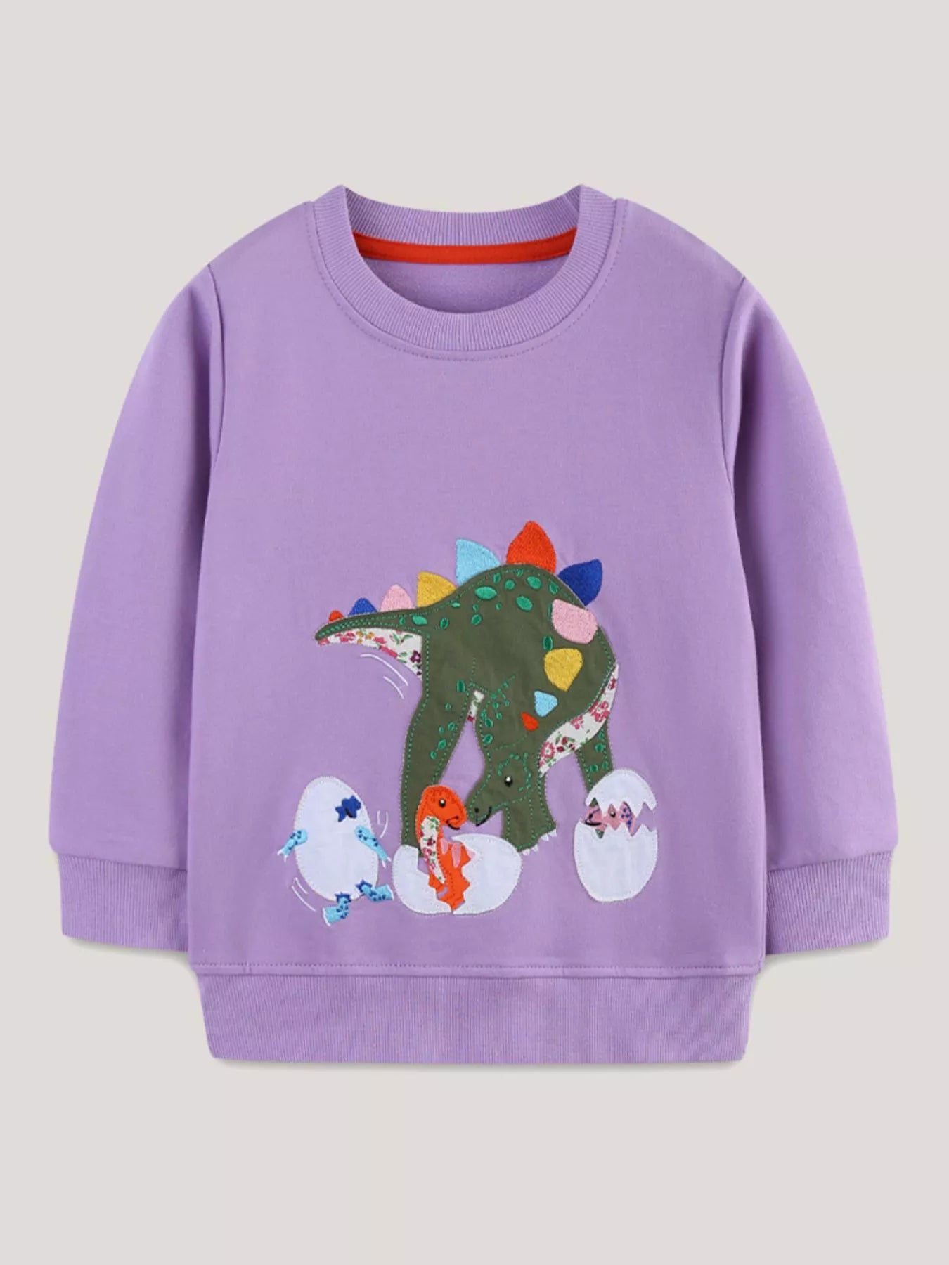Children's Dinosaur Graphic Round Neck Sweatshirt - PBNJ FASHIONS