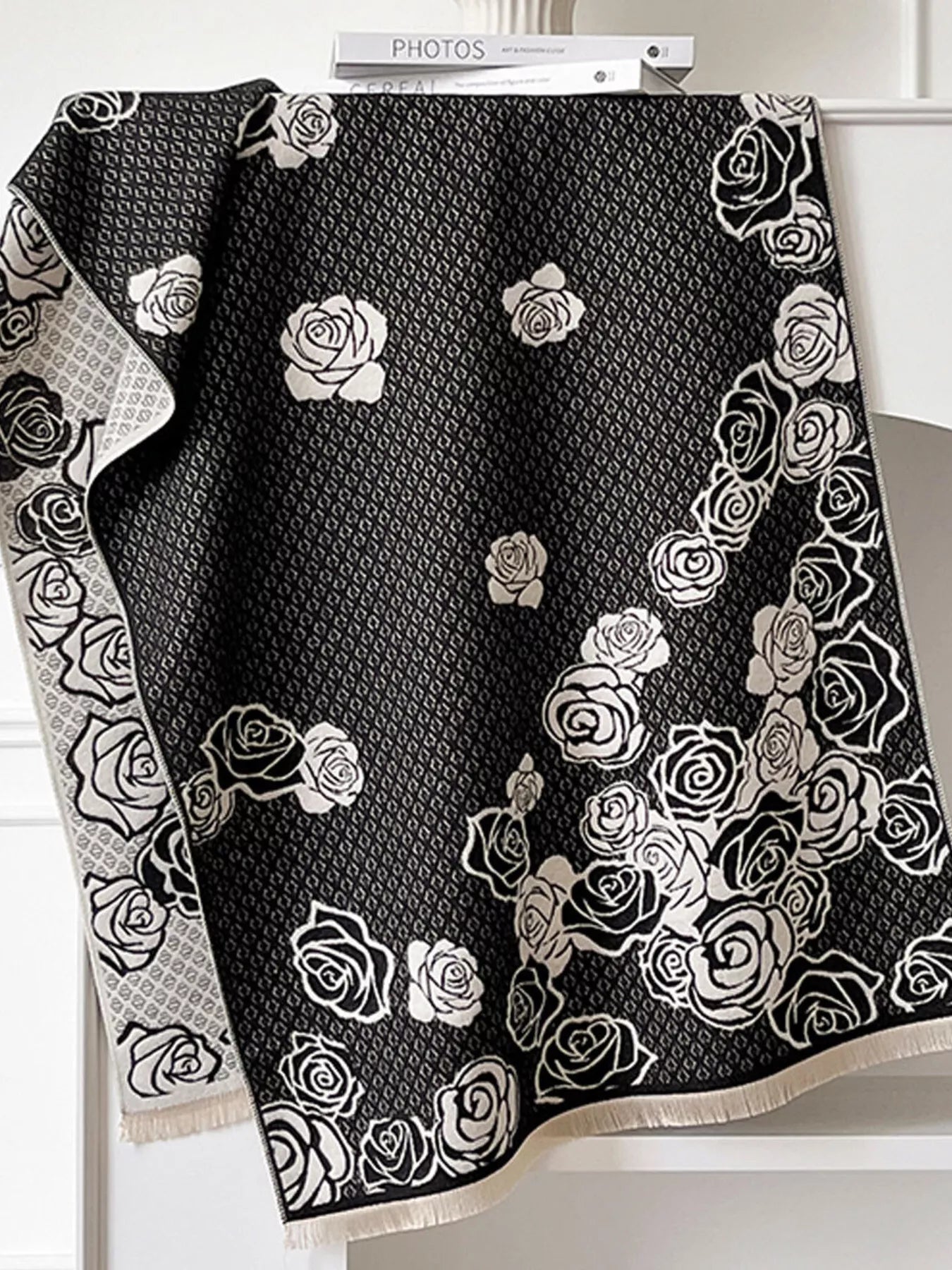Rose Pattern Warm Scarf - PBNJ FASHIONS