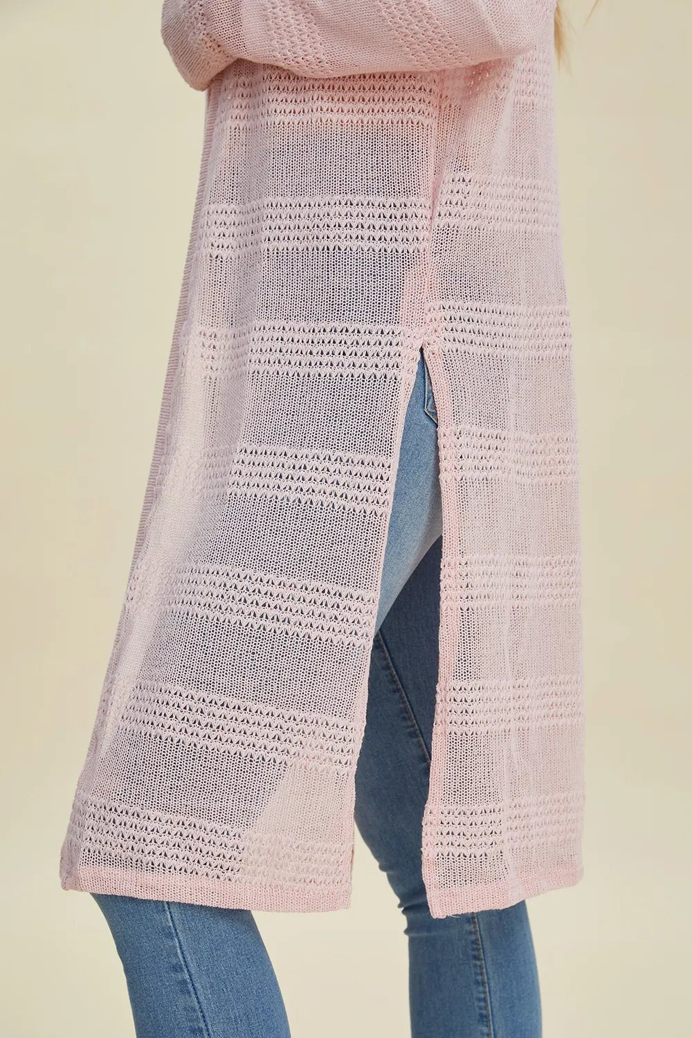 Double Take Full Size Open Front Longline Cardigan - PBNJ FASHIONS