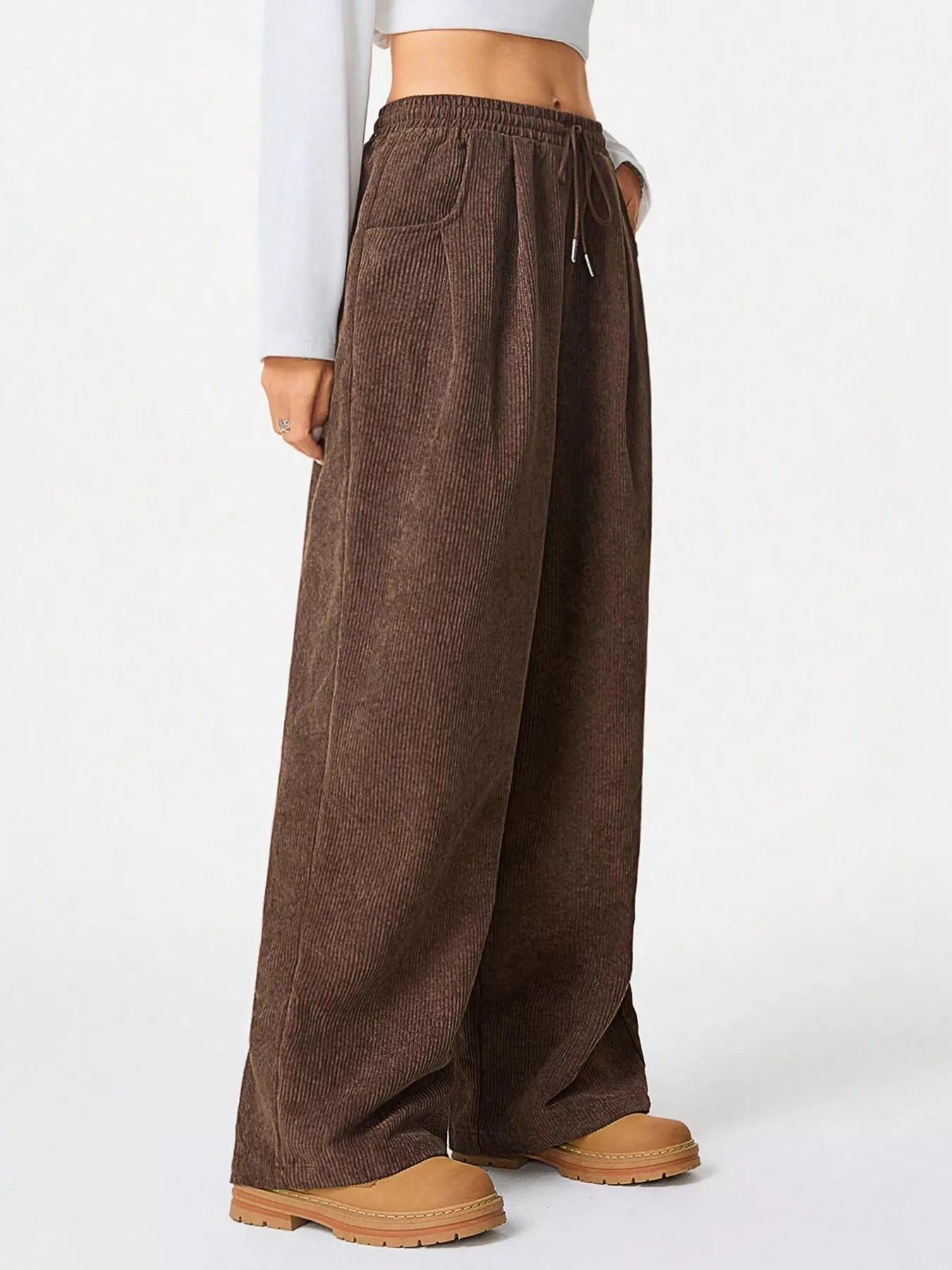 Casual Corduroy Wide Leg Pants - PBNJ FASHIONS