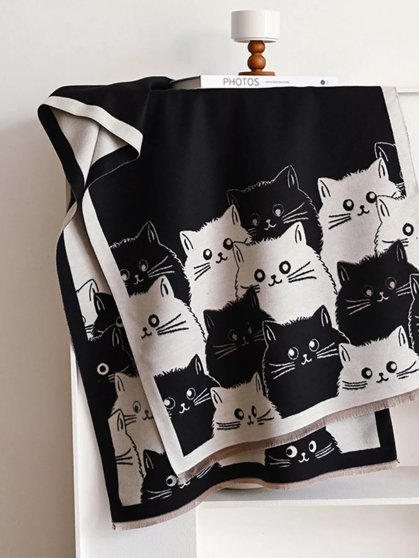 Cute Cat Pattern Knitted Scarf - PBNJ FASHIONS