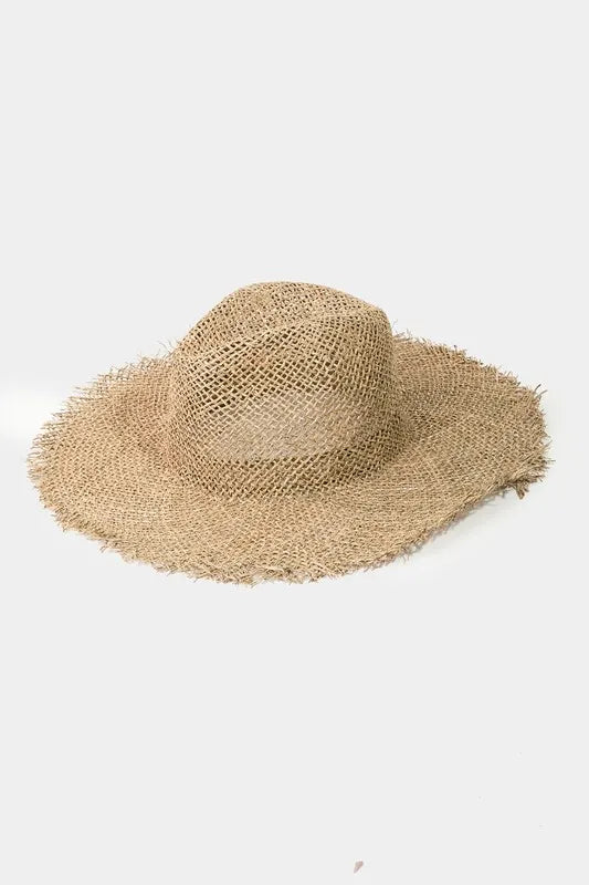 Fame Fringe Edge Straw Braided Western Fedora Hat - PBNJ FASHIONS