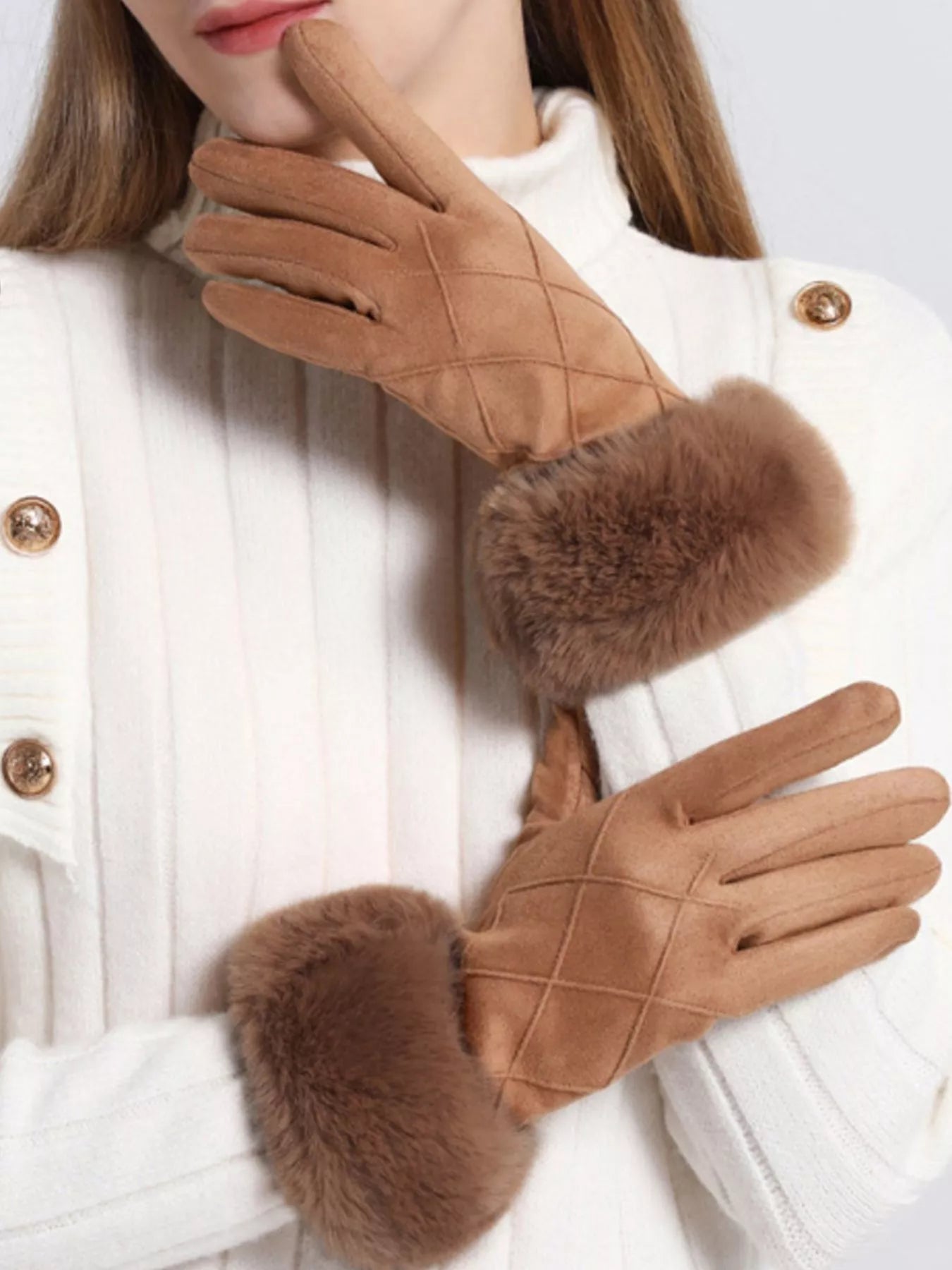 Fur Cuff Suede Gloves - PBNJ FASHIONS