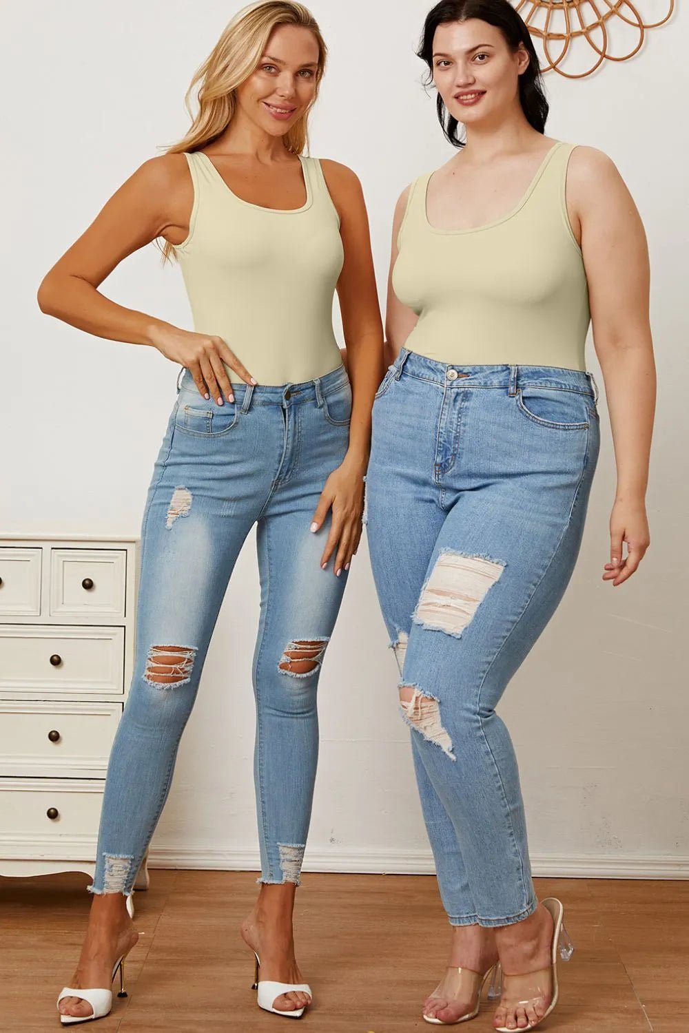Basic Bae Full Size Square Neck Sleeveless Bodysuit - PBNJ FASHIONS