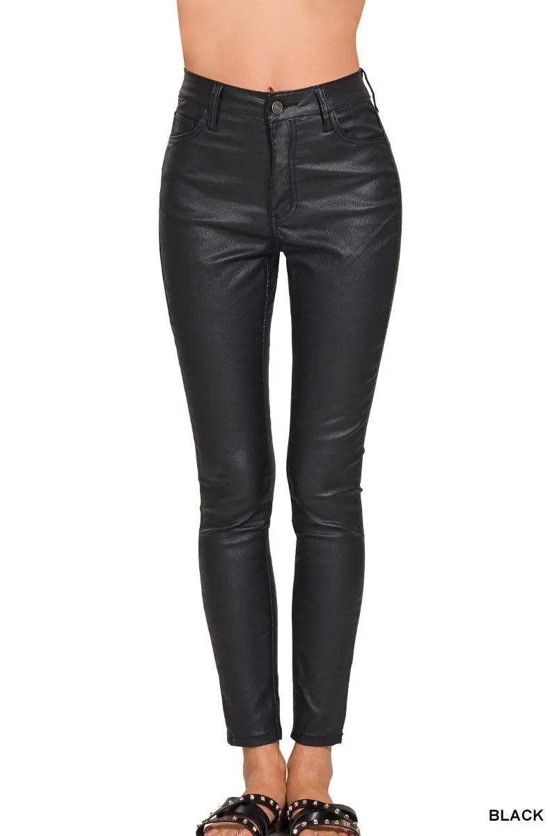 Zenana Faux Leather Stretch Skinny Pants - PBNJ FASHIONS