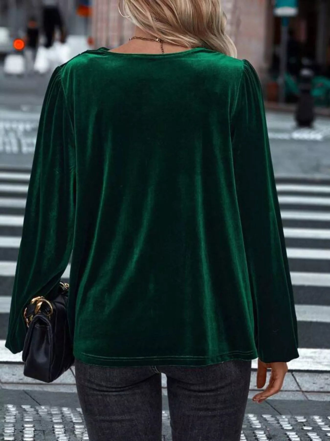 Full Size Velvet Cowl Neck Blouse Plus Size - PBNJ FASHIONS