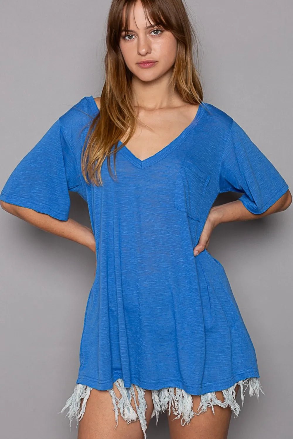 POL V - Neck Short Sleeve T-Shirt - PBNJ FASHIONS