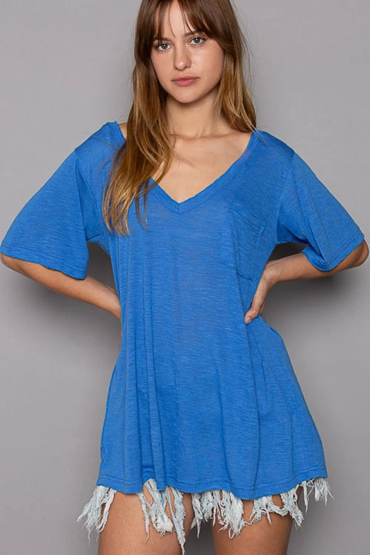POL V - Neck Short Sleeve T-Shirt - PBNJ FASHIONS