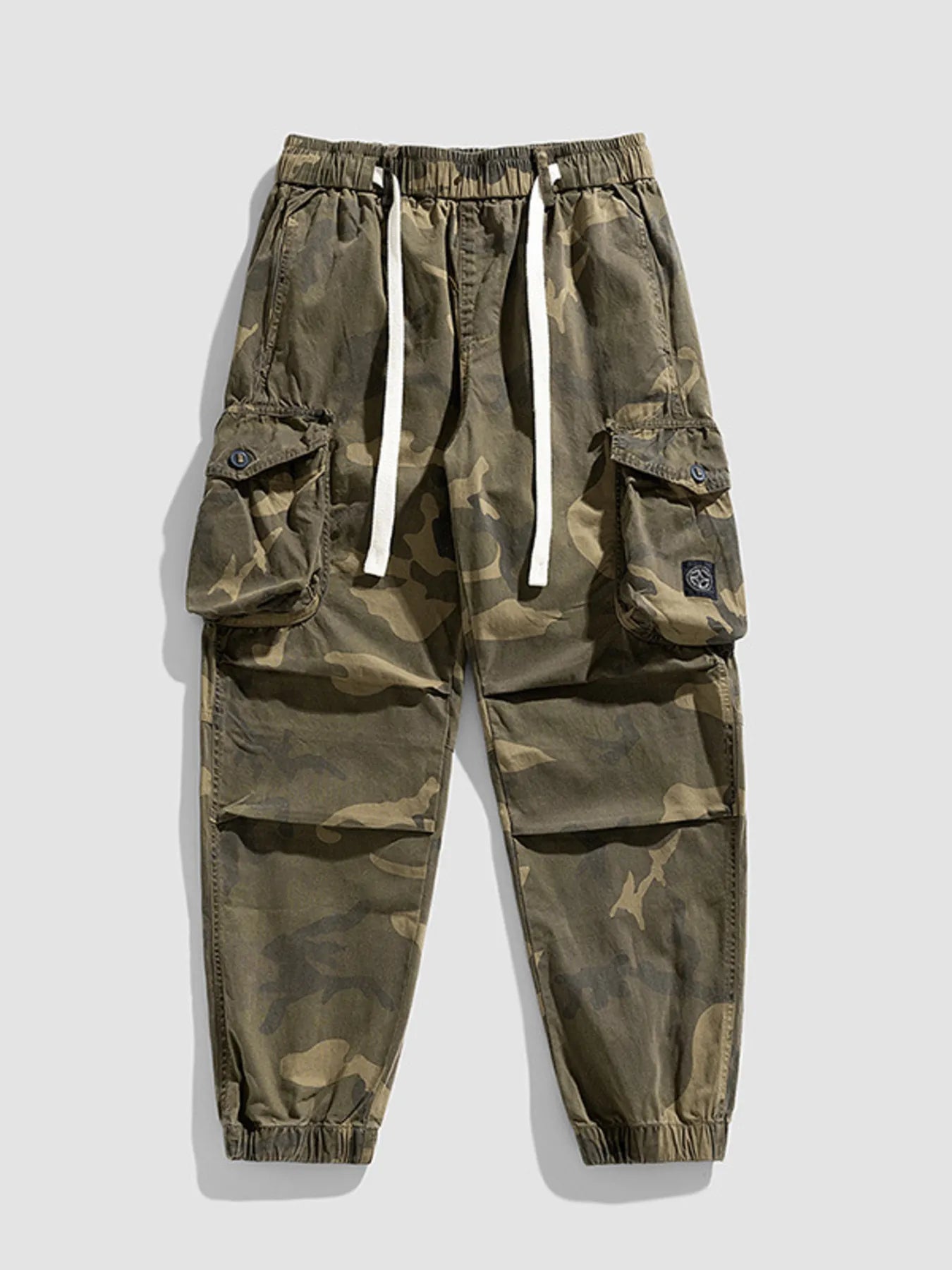 Men's Plus Size Camouflage Cargo Pants with Drawstring - PBNJ FASHIONS