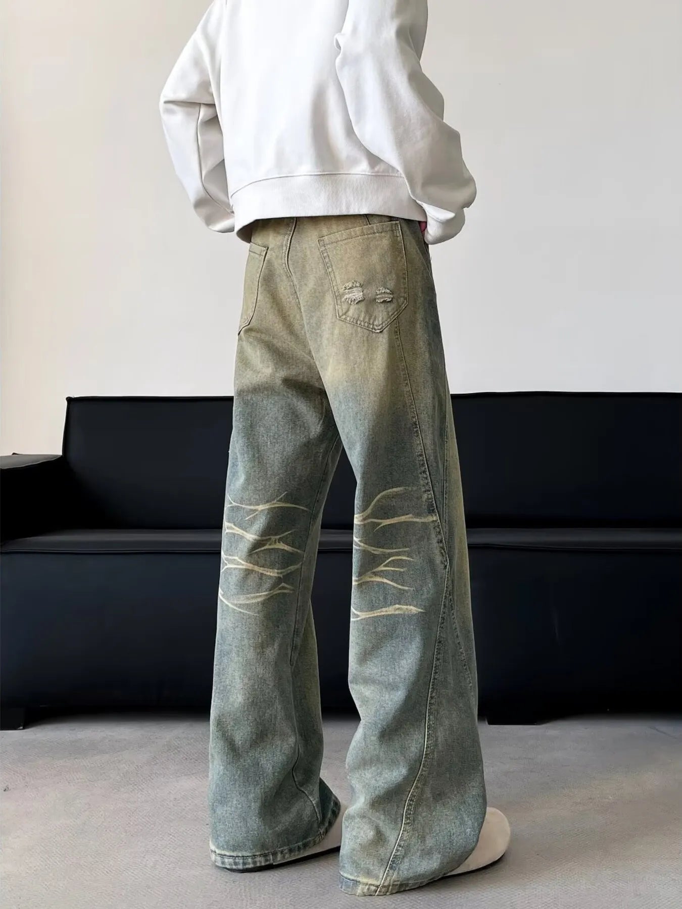 Men's Full Size Vintage Wash Wide Leg Jeans Plus Size - PBNJ FASHIONS