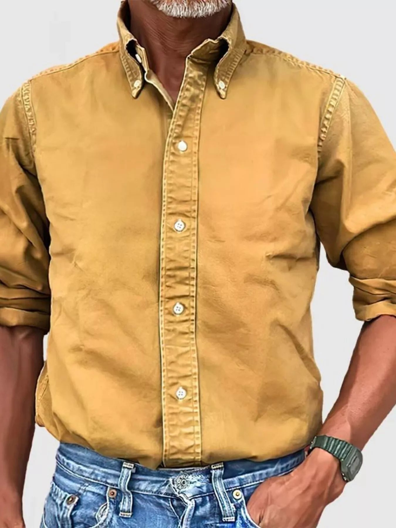 Men's Full Size Casual Button - Down Shirt Plus Size - PBNJ FASHIONS