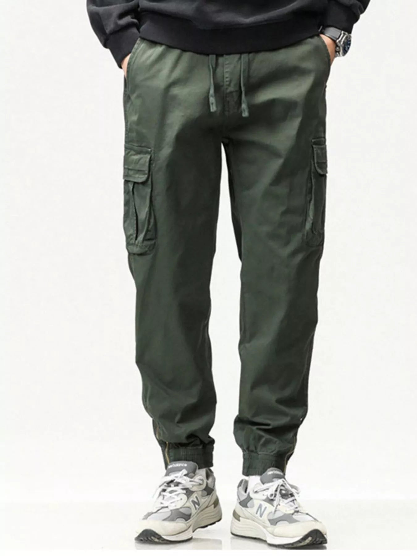 Men's Full Size Casual Cargo Pants with Drawstring Waist Plus Size - PBNJ FASHIONS