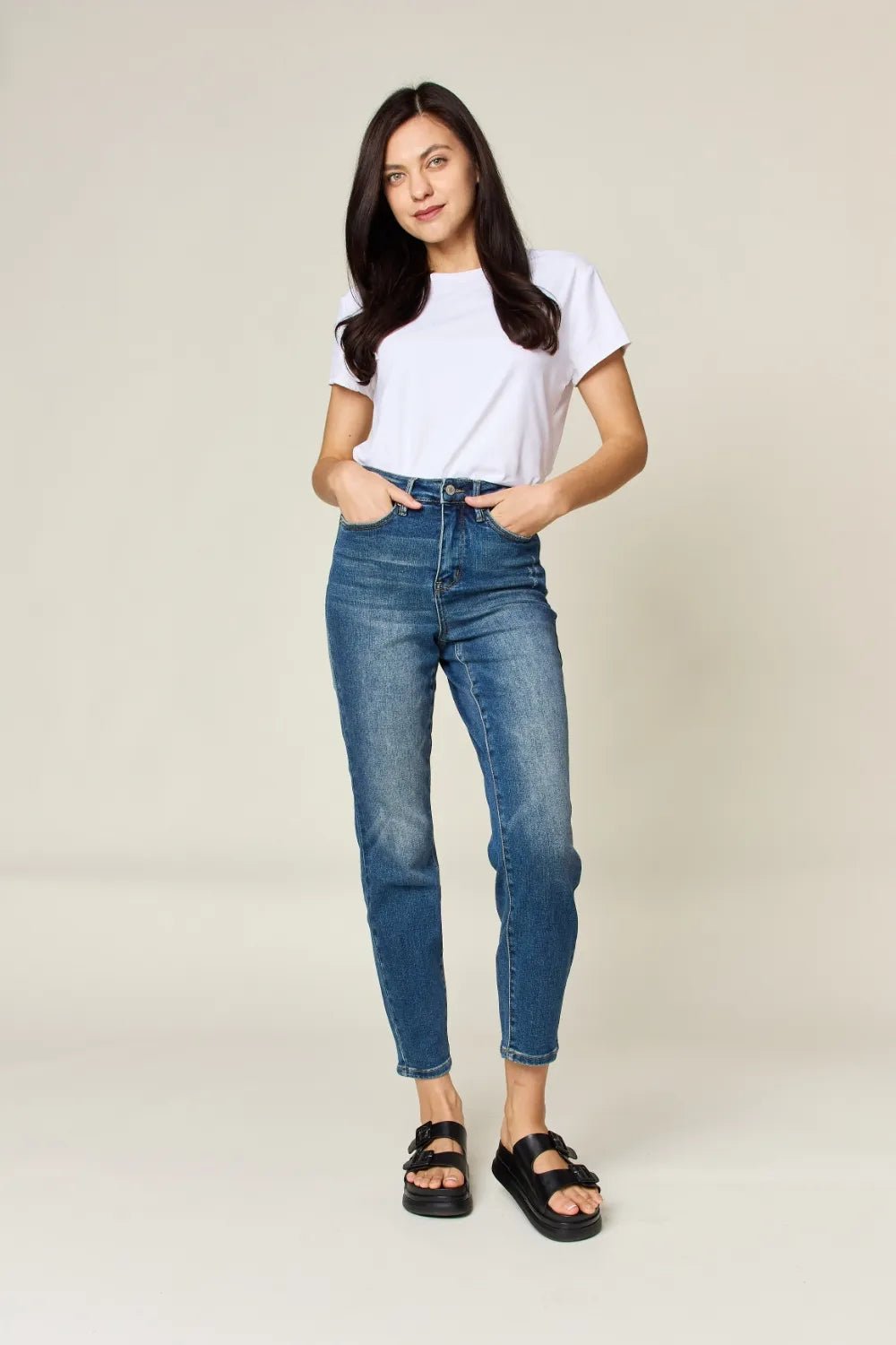 Judy Blue Full Size Tummy Control High Waist Slim Jeans - PBNJ FASHIONS
