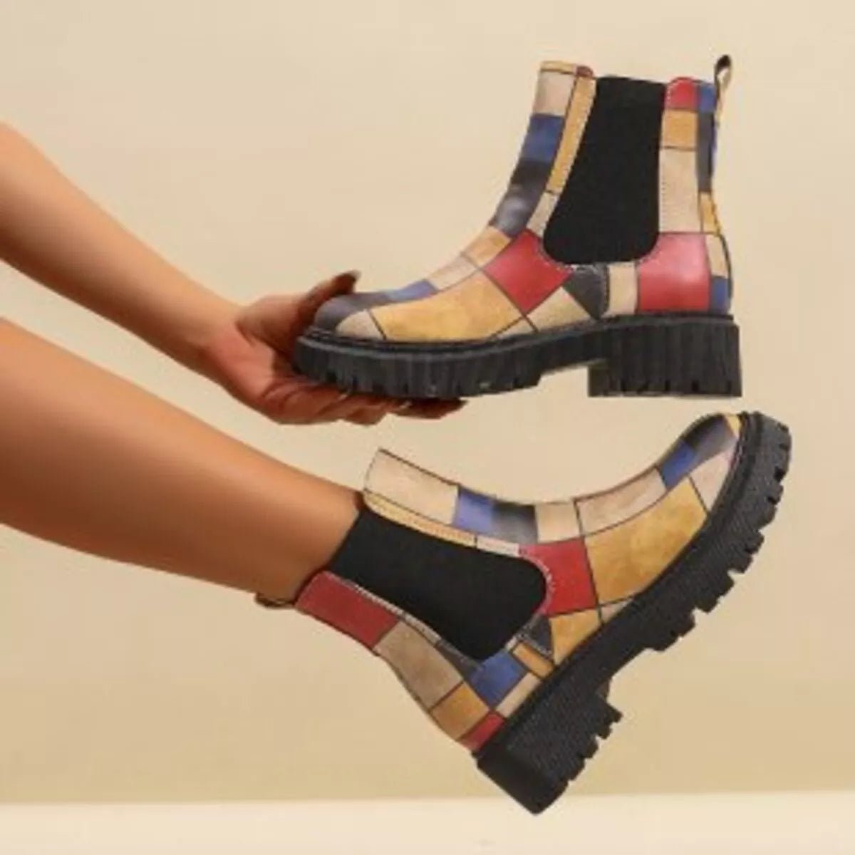 Round Toe Chunky Heel Ankle Boots - PBNJ FASHIONS
