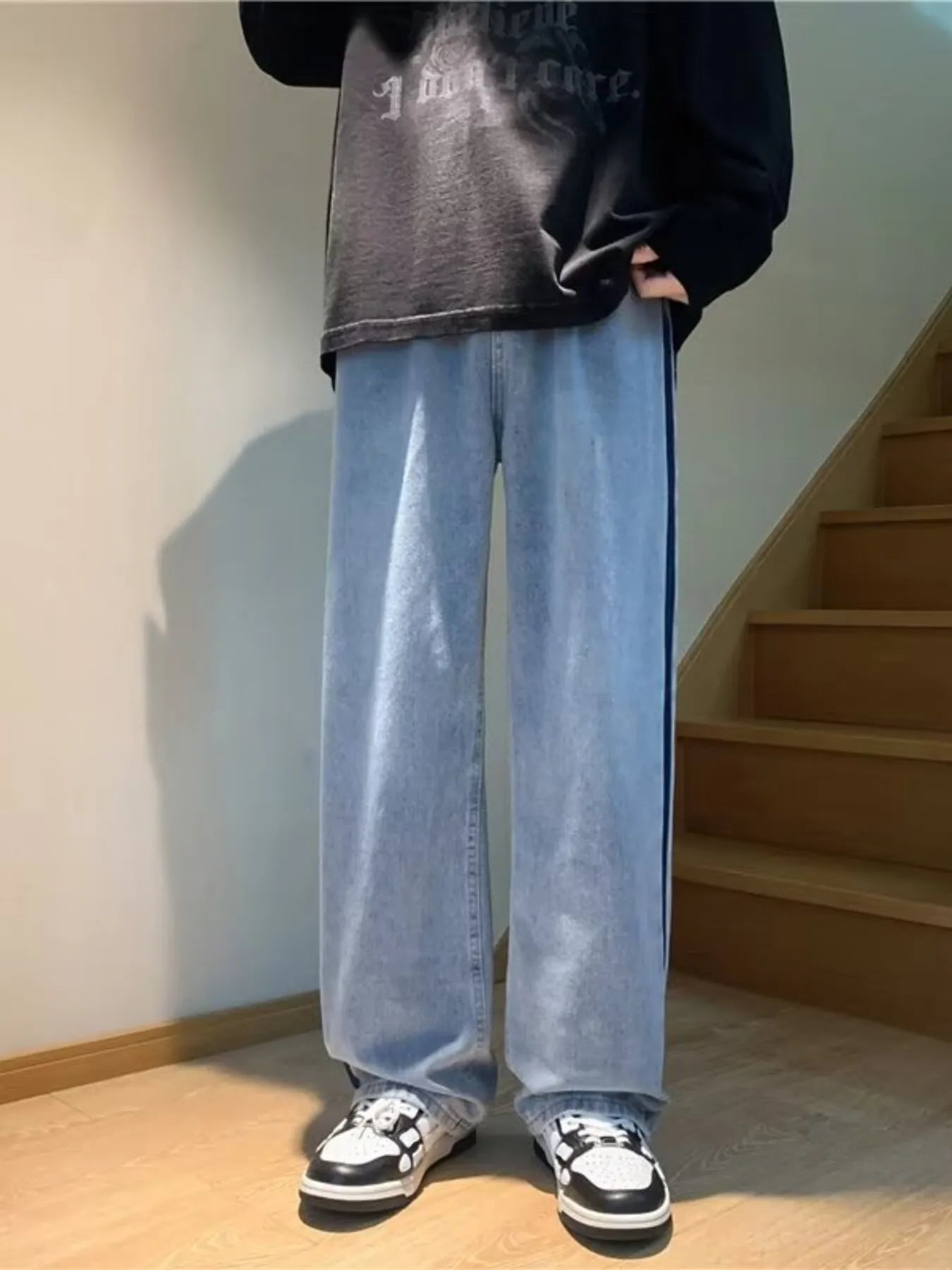 Men's Full Size Side Stripe Loose Fit Jeans Plus Size - PBNJ FASHIONS