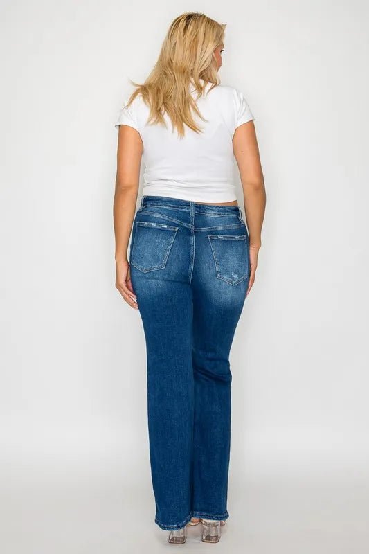 bytos Full Size High Rise Bootcut Jeans with Pockets - PBNJ FASHIONS