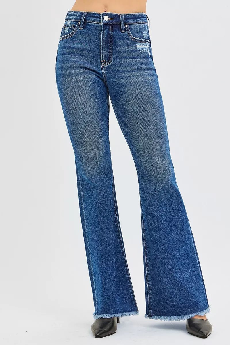 RISEN High Rise Flare Jeans - PBNJ FASHIONS