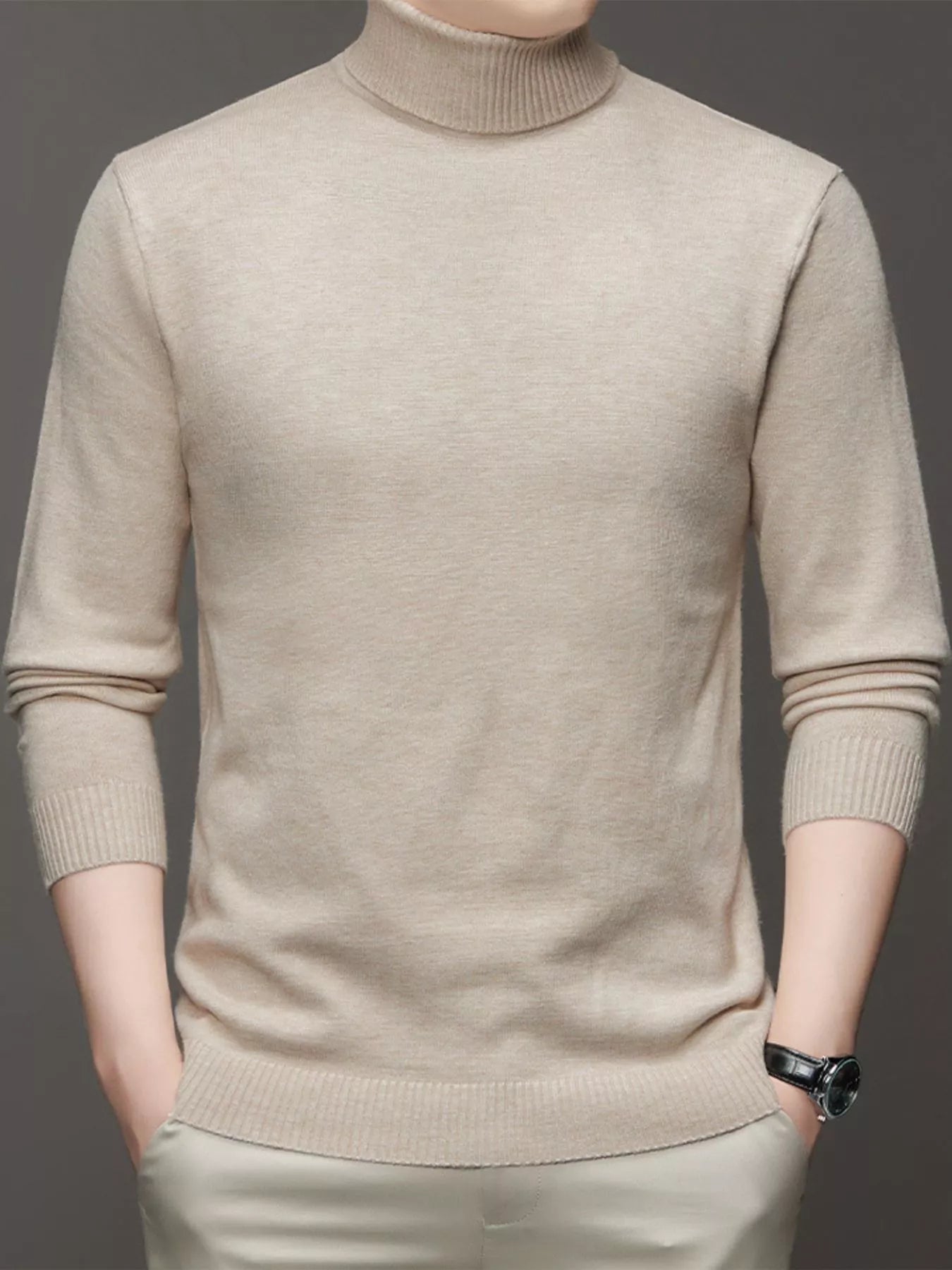 Men's Plus Size Turtleneck Slim Fit Sweater - PBNJ FASHIONS