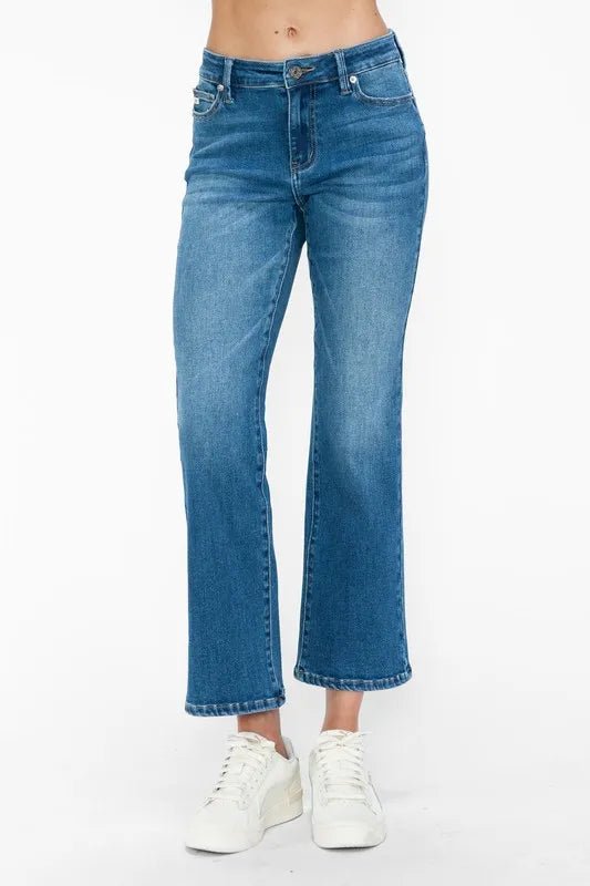 bytos Full Size Cat's Whiskers Mid Rise Ankle Jeans - PBNJ FASHIONS