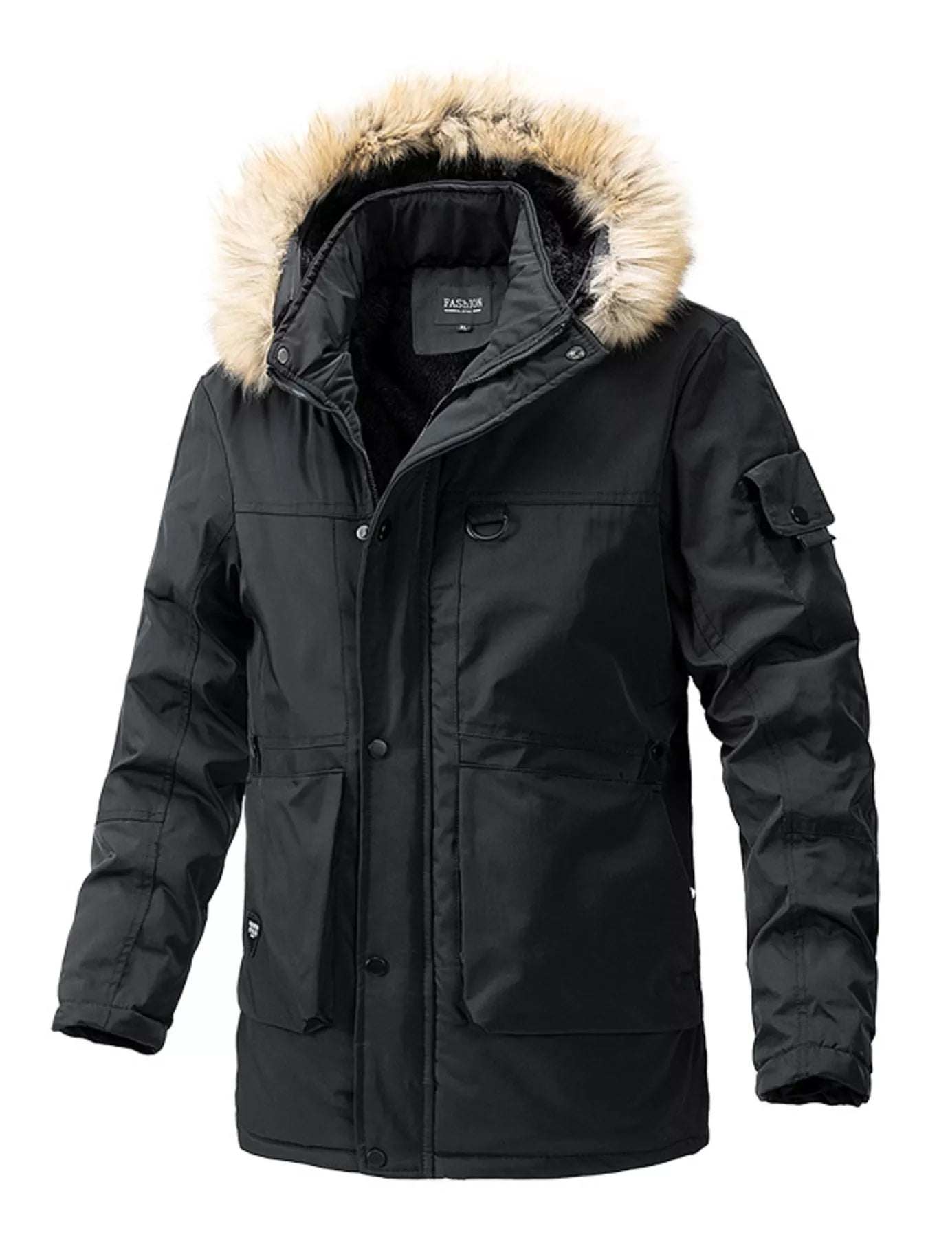 Men's Plus Size Fur Hooded Winter Parka Coat - PBNJ FASHIONS