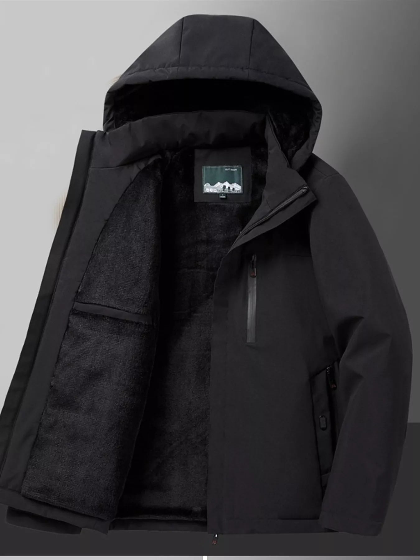 Men's Plus Size Warm Fleece Lined Hooded Winter Coat - PBNJ FASHIONS