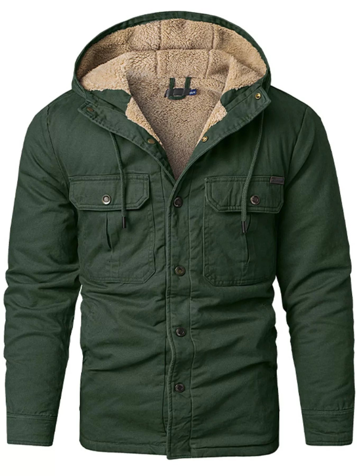 Men's Sherpa Lined Hooded Jacket - PBNJ FASHIONS