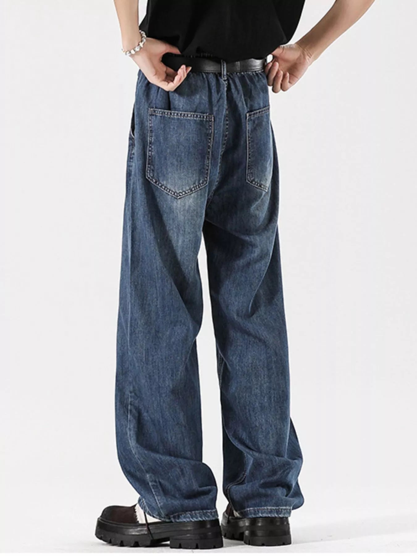 Men's Full Size Wide Leg Vintage Wash Jeans Plus Size - PBNJ FASHIONS