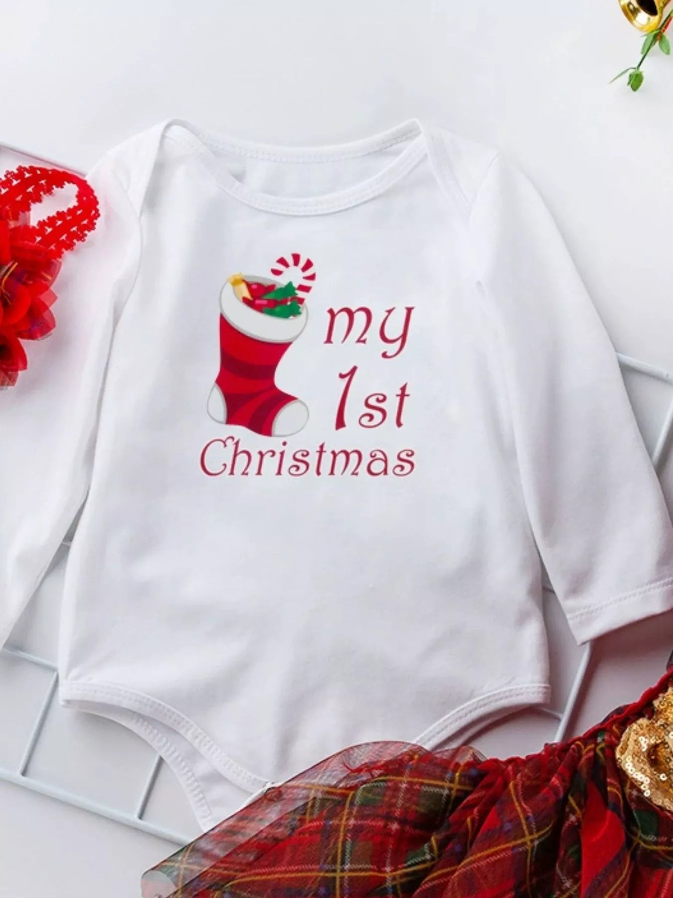 Children's Christmas Santa Baby Outfit Set with Headband - PBNJ FASHIONS