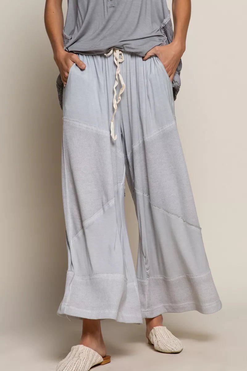 POL Elastic Waistband Wide Leg Pants with Drawstring - PBNJ FASHIONS