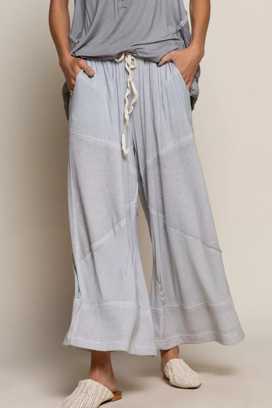 POL Elastic Waistband Wide Leg Pants with Drawstring - PBNJ FASHIONS