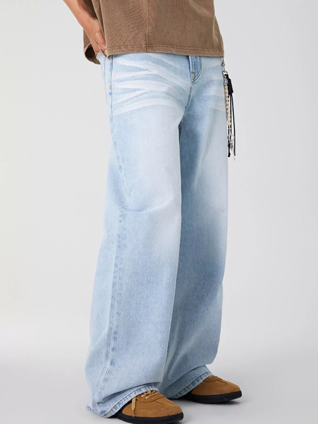 Men's Wash Wide Leg Jeans - PBNJ FASHIONS