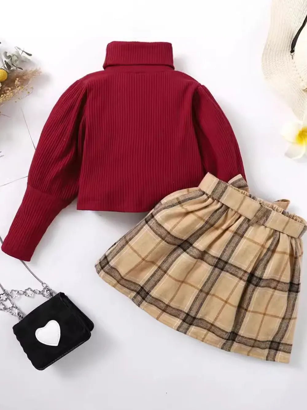 Turtleneck Long Sleeve Top and Skirt Set - PBNJ FASHIONS