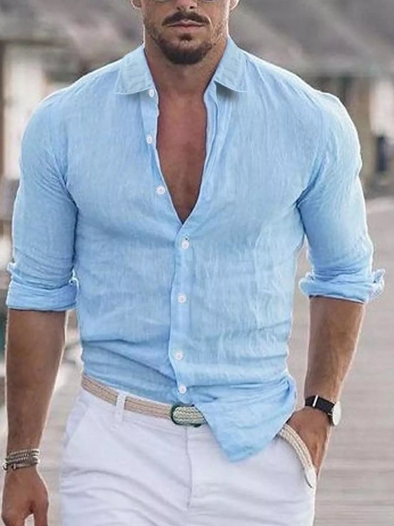 Men's Full Size Casual Button - Down Shirt Plus Size - PBNJ FASHIONS