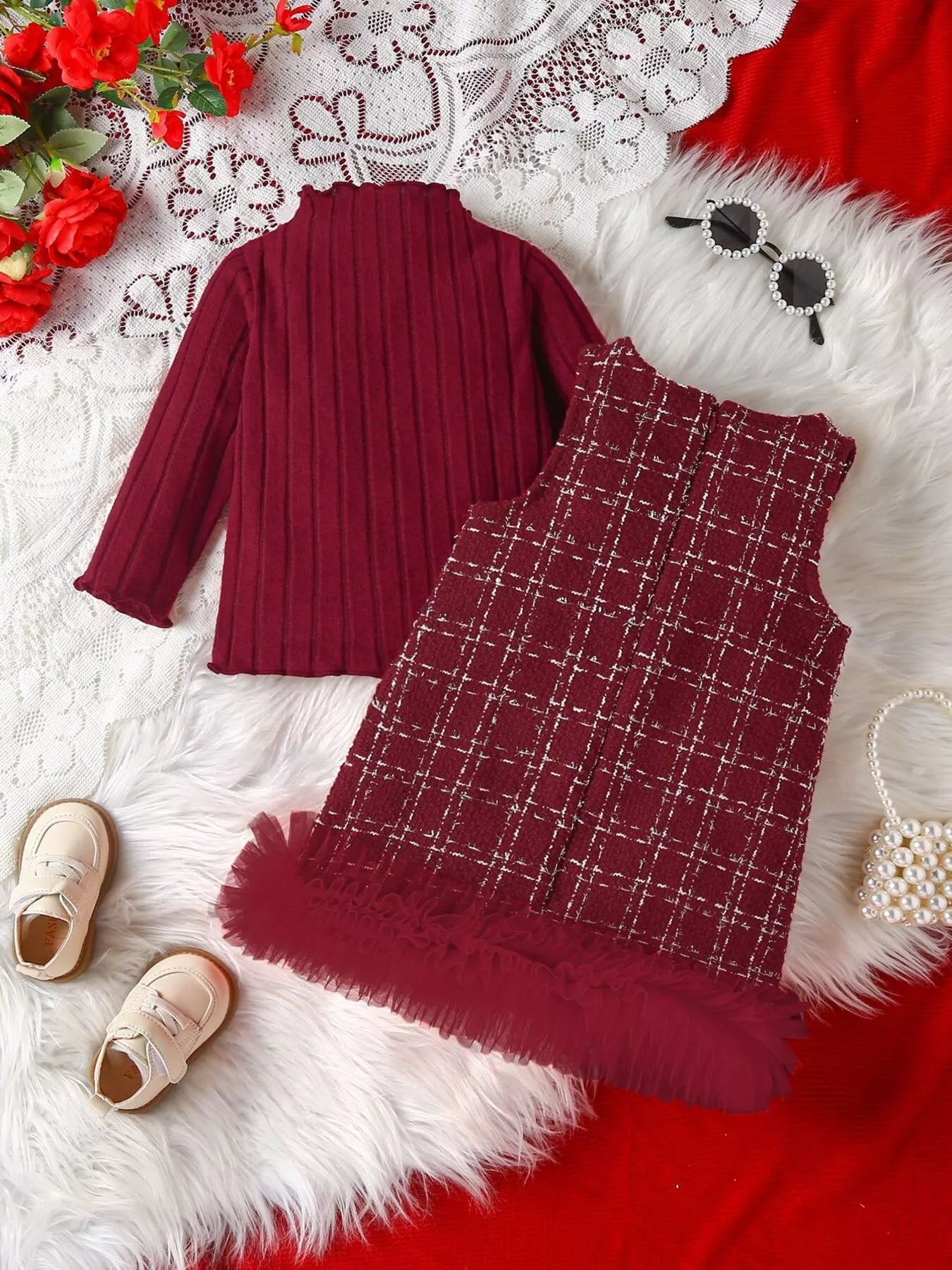 Children's Ribbed Knit Top and Dress Set - PBNJ FASHIONS