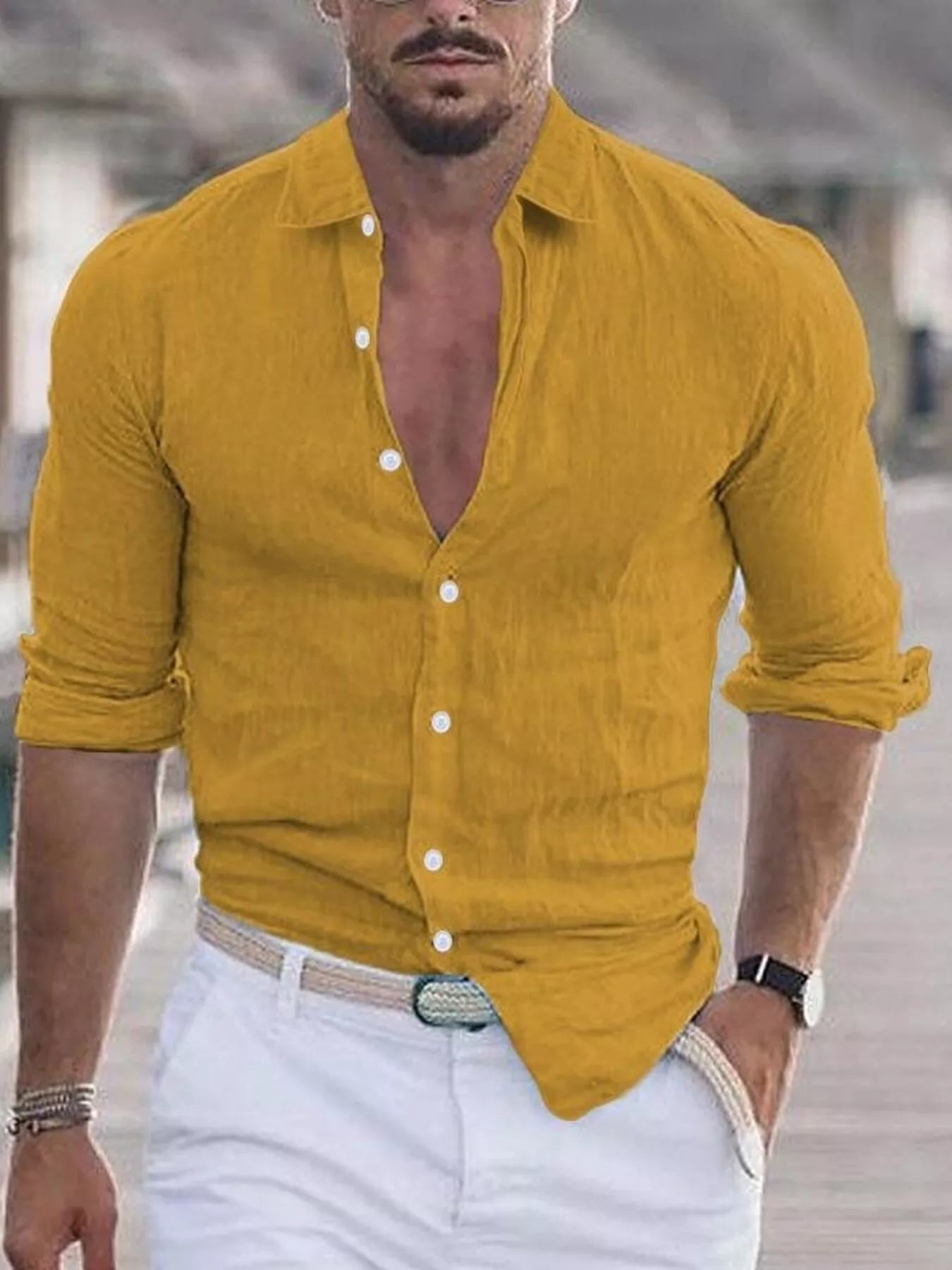 Men's Full Size Casual Button - Down Shirt Plus Size - PBNJ FASHIONS