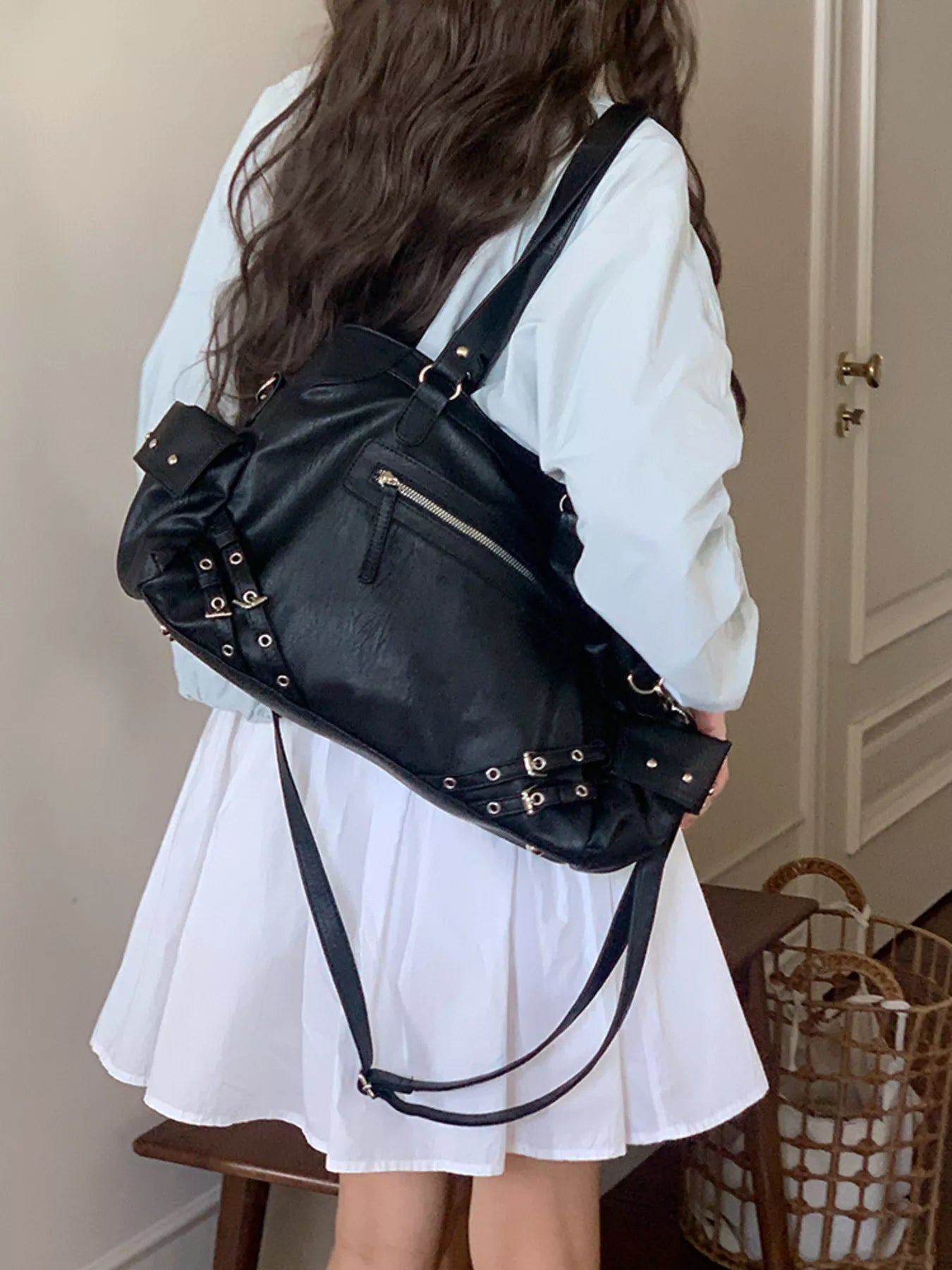 Rivet Decor Crossbody Bag - PBNJ FASHIONS